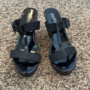 Black Patent Wedges